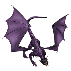 <b>Dark Violett</b> ist ein jugendlicher Drache. Gutes Training bereitet den jungen Drachen optimal auf seine Aufgaben in der Arena vor.